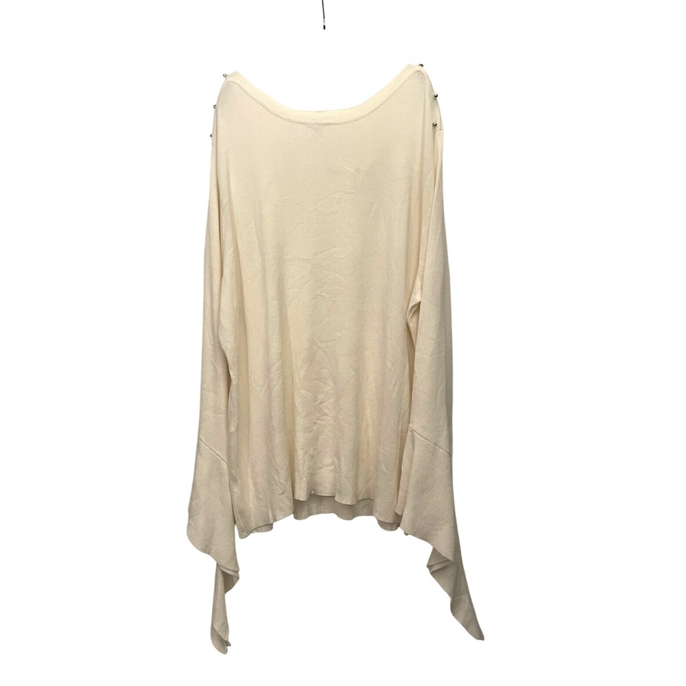 Est 1946 Sweater 26/28 Cream Asymmetrical Sleeve, Bell Sleeve, Knit, Plus Size